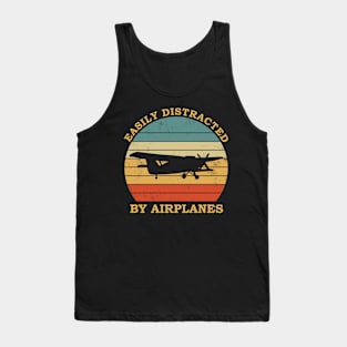 Airplane lover design - easily distracted by airplanes Tank Top